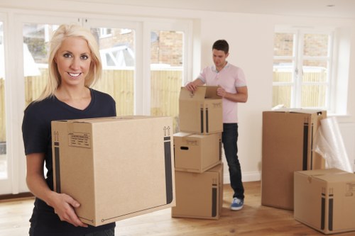 Local moving van assisting with a flat or office move in Finchley