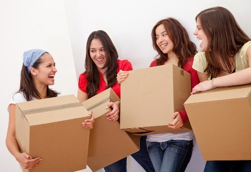 Removal van and moving crew preparing for a local Finchley job