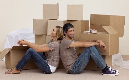 Office relocation items prepared for transport in North London