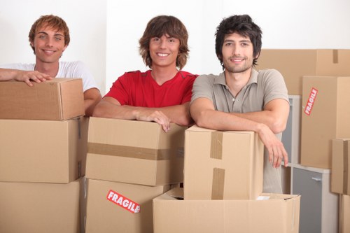 Finchley moving van with boxes and household items ready for transport