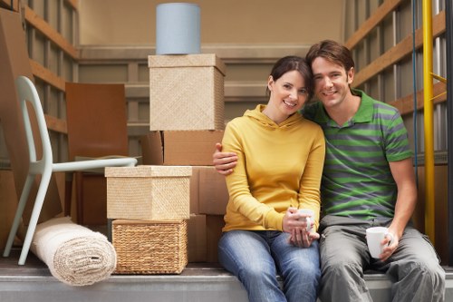 Professional office moving team working in Finchley business area