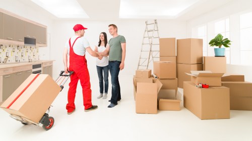 Loading furniture into a hired removal truck