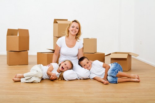 Household furniture being loaded for a Finchley move