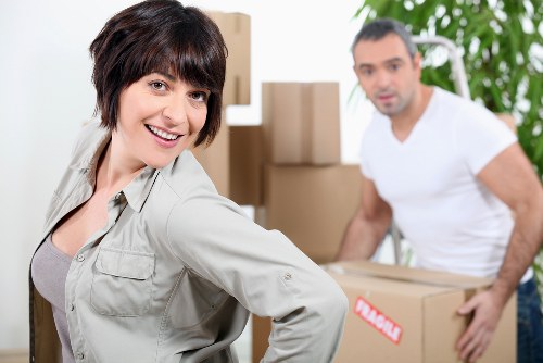 Local office relocation service in Finchley with boxes and desks