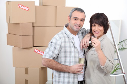 Packed boxes and furniture ready for a local Finchley house move