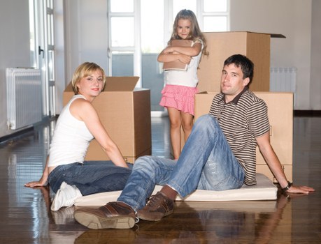 Packed boxes and furniture ready for a Finchley home move